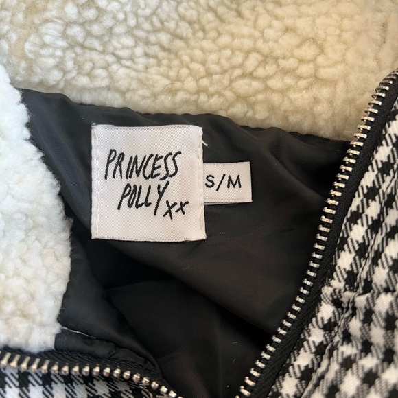 Princess Polly Black and White Gingham Puffer Jacket - Picture 7 of 8